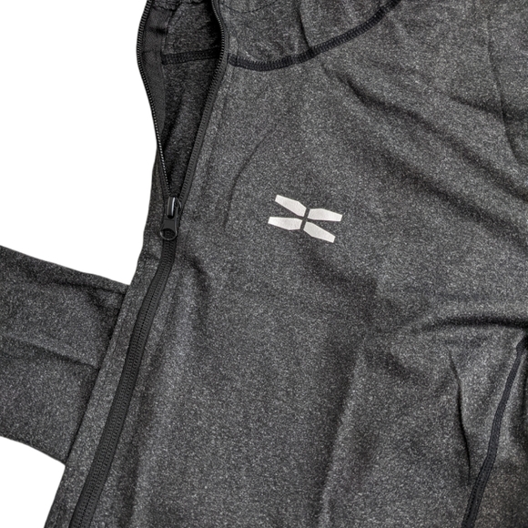 🍑Sport Fitness Zip up Hoodie Charcoal Medium 516 - Picture 3 of 8